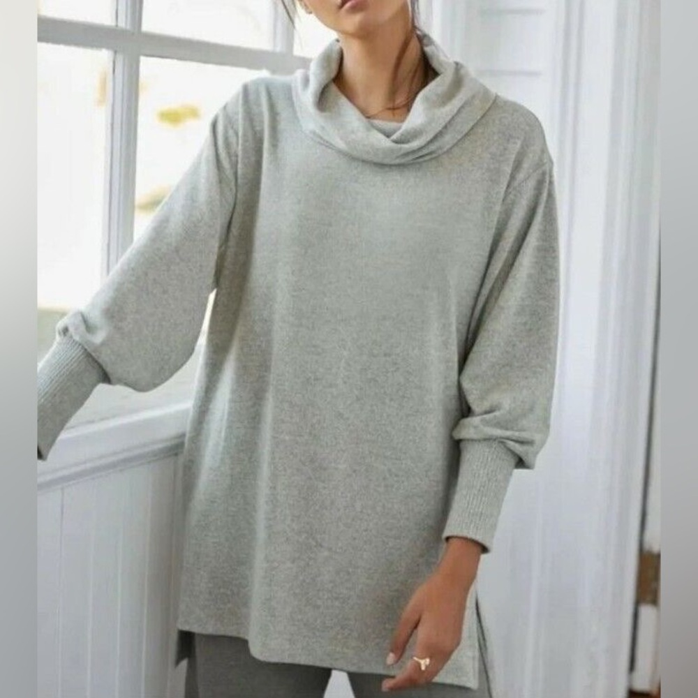 ◾️Anthropologie Maeve Gray Cowl Neck Tunic Oversized Sweater